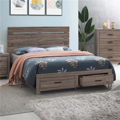 Brantford Wood Eastern King Panel Bed Barrel Oak - 207040KE