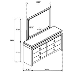 Giselle 8-drawer Dresser with Mirror Rustic Beige - 224393M