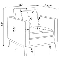 Apperson Upholstered Track Arm Accent Chair Light Grey - 508683