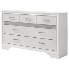 Miranda 7-drawer Dresser White and Rhinestone - 205113