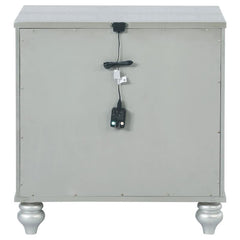 Gunnison 2-drawer Nightstand Silver Metallic - 223212