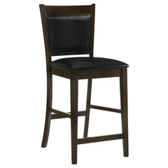 Jaden Upholstered Counter Height Stools Black and Espresso (Set of 2) - 100959