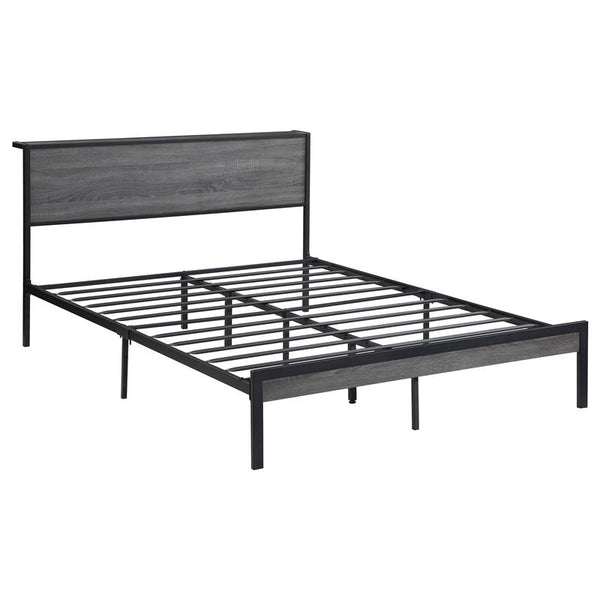 Ricky Metal Queen Panel Bed Grey - 302143Q