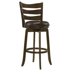 Murphy Ladder Back Pub Height Swivel Bar Stool Dark Cherry and Brown - 181369