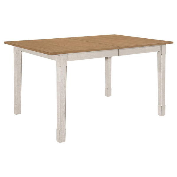 Kirby Rectangular Dining Table with Butterfly Leaf Natural and Rustic Off White - 192691