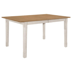 Kirby Rectangular Dining Table with Butterfly Leaf Natural and Rustic Off White - 192691