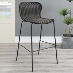 Mckinley Upholstered Bar Stools with Footrest (Set of 2) Brown and Sandy Black - 192040