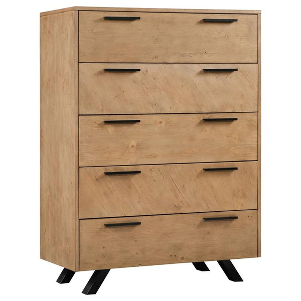 Taylor 5-drawer Bedroom Chest Light Honey Brown - 223425