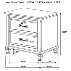 Franco 4-piece Queen Bedroom Set Distressed White - 205331Q-S4