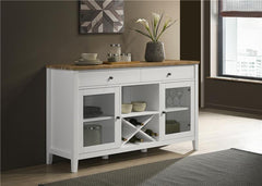 Hollis 2-door Dining Sideboard with Drawers Brown and White - 122245