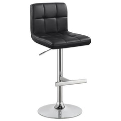 Lenny Adjustable Bar Stools Chrome and Black (Set of 2) - 102554