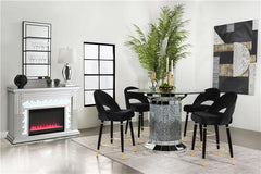 Ellie Pedestal Round Glass Top Counter Height Table Mirror - 115558