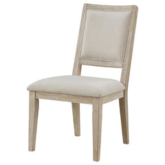 Trofello Upholstered Dining Side Chair White Washed and Beige (Set of 2) - 123122