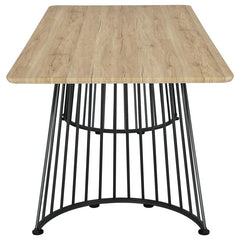 Altus Swirl Base Dining Table Natural Oak and Gunmetal - 193531