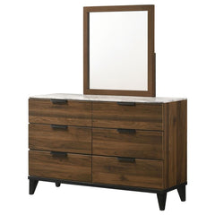 Mays 6-drawer Dresser with Mirror Walnut - 215963M