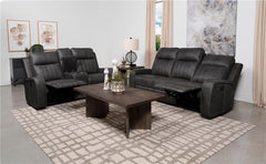 Raelynn 2-piece Upholstered Reclining Sofa Set Grey - 603191-S2