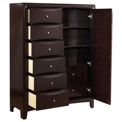 Phoenix 6-drawer Door Chest Deep Cappuccino - 200420