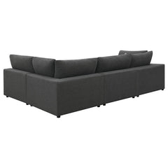 Serene 4-piece Upholstered Modular Sectional Sofa Charcoal - 551324-SETA