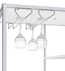 Figueroa 5-shelf Wine Cabinet with Storage Drawer White High Gloss and Chrome - 182034