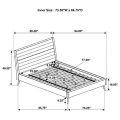 Marlow Wood California King Panel Bed Rough Sawn Multi - 215761KW