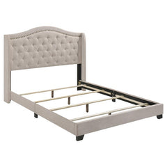 Sonoma Upholstered Eastern King Wingback Bed Beige - 310073KE
