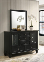 Sandy Beach 11-drawer Dresser with Mirror Black - 201323M