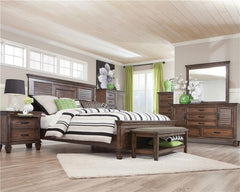 Franco Wood Queen Panel Bed Burnished Oak - 200971Q