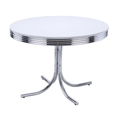 Retro 5-piece Round Dining Table Set White and Black - 2388-S5