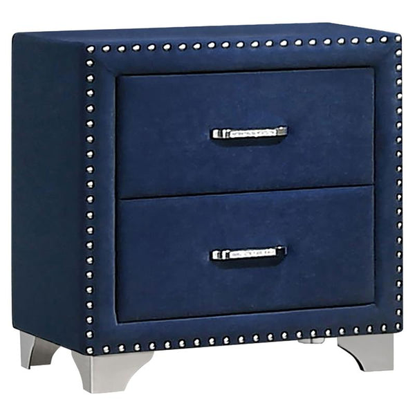 Melody Upholstered 2-drawer Nightstand Pacific Blue - 223372