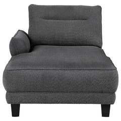 Caspian Upholstered Curved Arm Chaise Sectional Sofa Grey - 509540