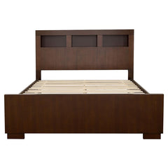 Jessica Wood Queen LED Storage Bookcase Bed Cappuccino - 200719Q
