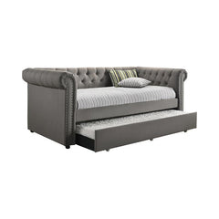 Kepner Upholstered Twin Daybed with Trundle Grey - 300549
