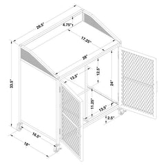 Arlette Wine Cabinet with Wire Mesh Doors Grey Wash and Sandy Black - 183476