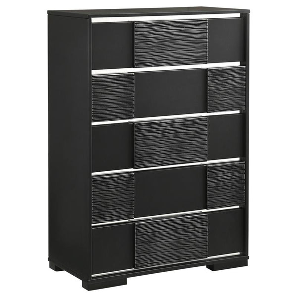 Blacktoft 5-drawer Chest Black - 207105