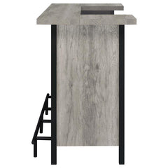 Bellemore Bar Unit with Footrest Grey Driftwood and Black - 182105