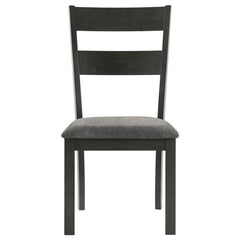Jakob Upholstered Side Chairs with Ladder Back (Set of 2) Grey and Black - 115132