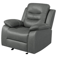 Nova Upholstered Padded Arm Glider Recliner Dark Grey - 602533