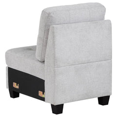 Georgina Upholstered Armless Chair Steel Beige - 551705