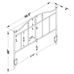 Loane Metal Queen or Full Open Frame Headboard White - 300183QF