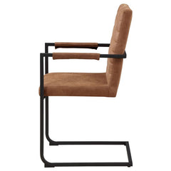 Nate Upholstered Dining Arm Chair Antique Brown and Black (Set of 2) - 123153