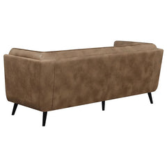 Thatcher 2-piece Upholstered Tuxedo Arm Sofa Set Brown - 509421-S2