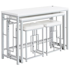 Jackson 4-piece Multipurpose Counter Height Table Set White and Chrome - 182714