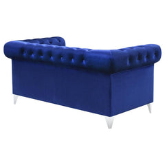 Bleker Upholstered Tuxedo Arm Tufted Loveseat Blue - 509482