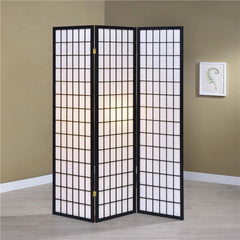 Carrie 3-Panel Room Divider Folding Shoji Screen Black - 4622