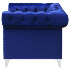 Bleker Upholstered Tuxedo Arm Tufted Accent Chair Blue - 509483