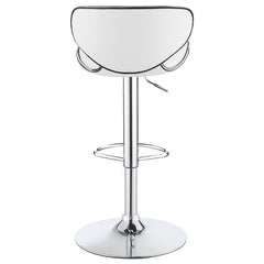 Edenton Upholstered Adjustable Height Bar Stools White and Chrome (Set of 2) - 120389
