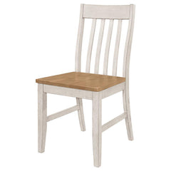 Kirby Slat Back Side Chair (Set of 2) Natural and Rustic Off White - 192692