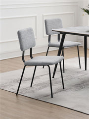 Calla Fabric Upholstered Dining Side Chair Grey (Set of 2) - 108062