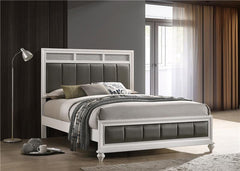 Barzini Wood Eastern King Panel Bed White - 205891KE