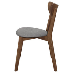 Alfredo Upholstered Dining Chairs Grey and Natural Walnut (Set of 2) - 108082